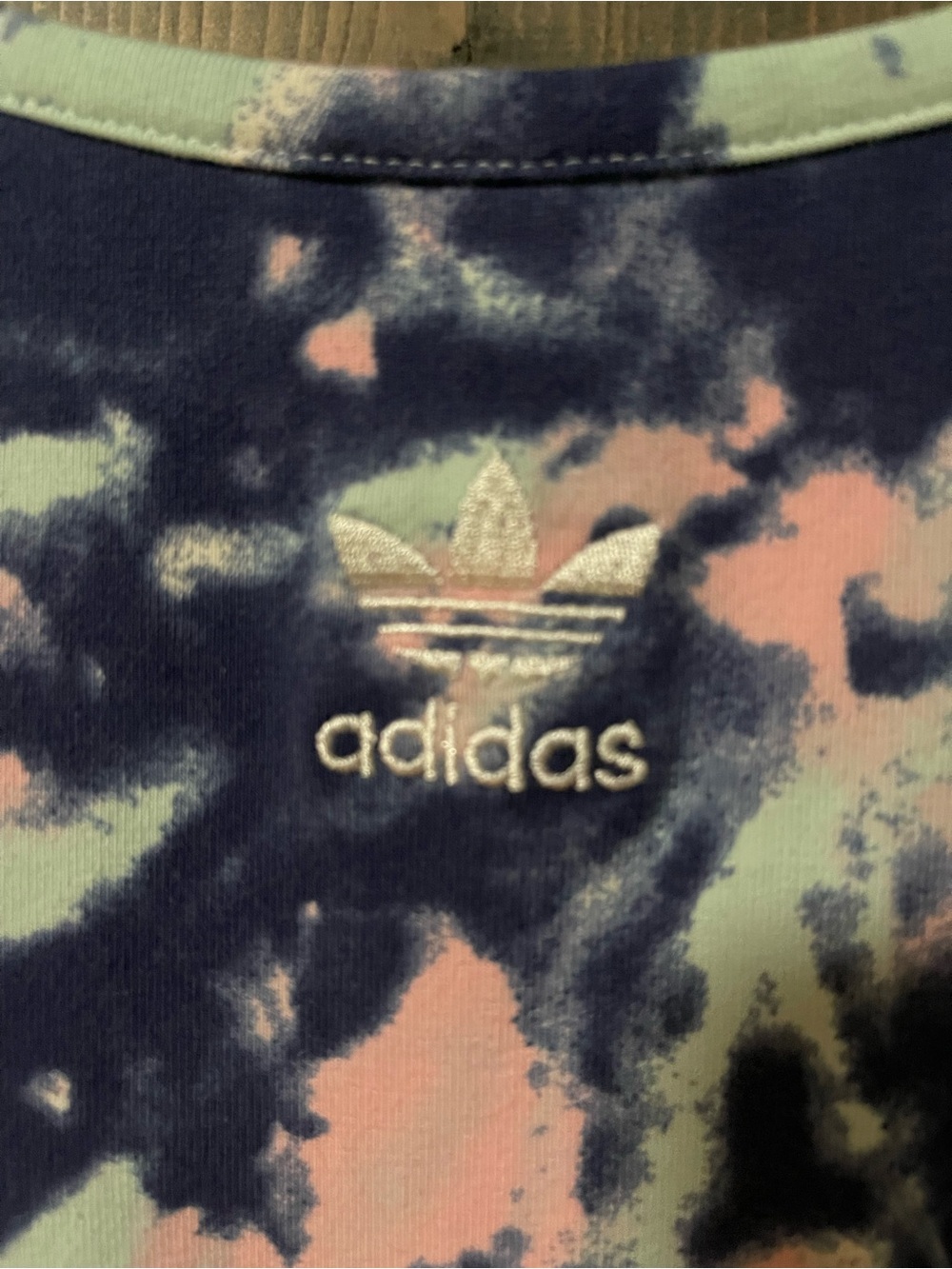 adidas Tie-Dye Spaghetti Strap Mini Dress in Blue & Pink - Picture 4 of 8